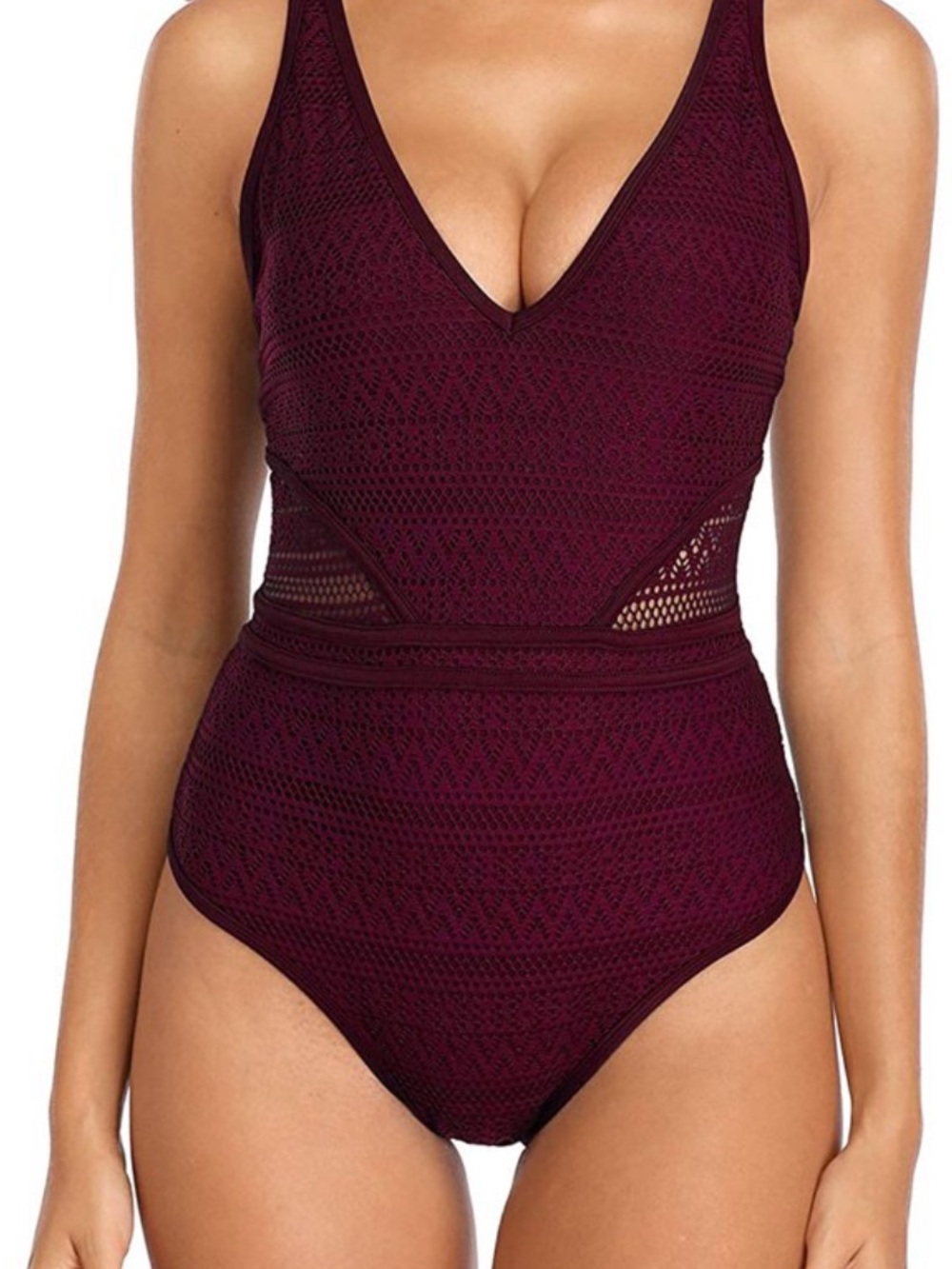 NWT Charmo Burgundy One-piece Swimsuit Size: XL